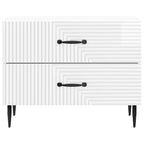 Armadio da Notte con cassetto Bianco Lucido 62 x 34,5 x 47,5 cm