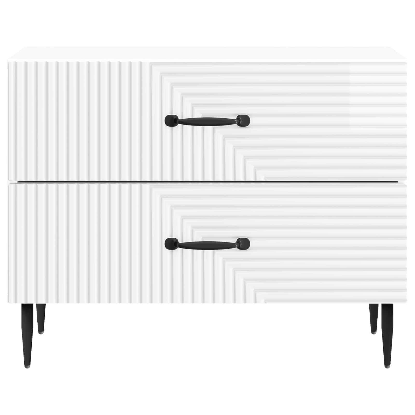 Armadio da Notte con cassetto Bianco Lucido 62 x 34,5 x 47,5 cm