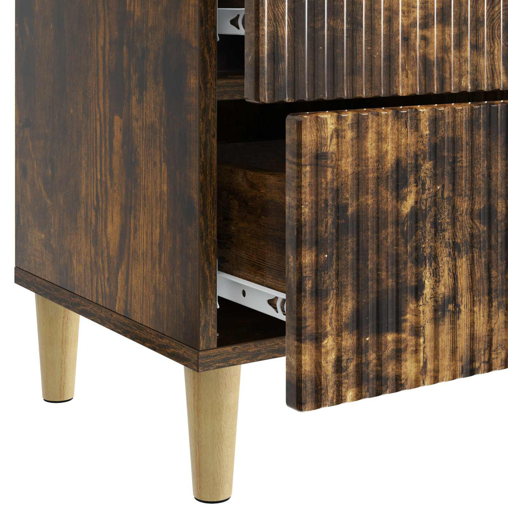 Armadio da Notte con cassetto Rovere Fumo 62 x 34,5 x 47,5 cm