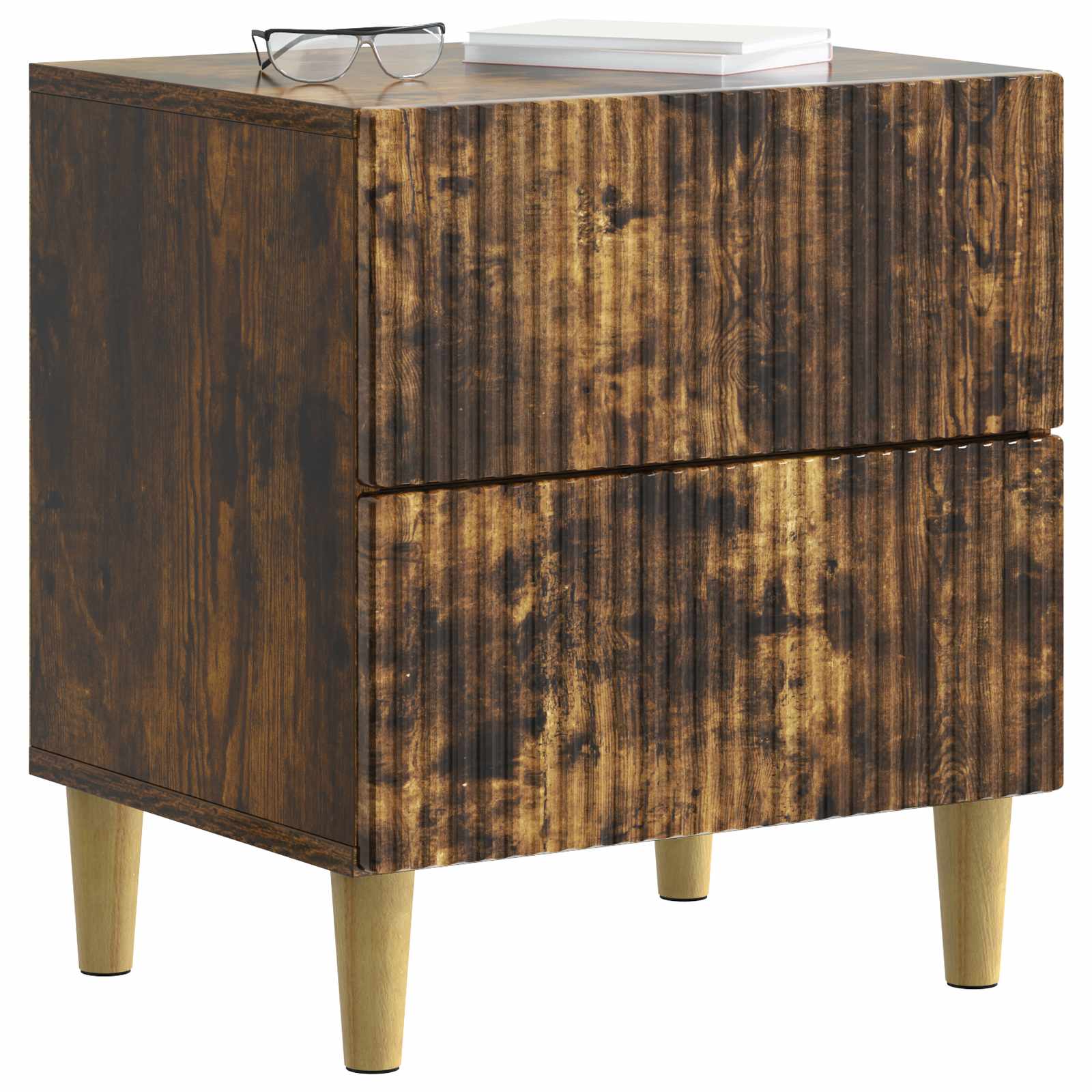 Armadio da Notte con cassetto Rovere Fumo 62 x 34,5 x 47,5 cm