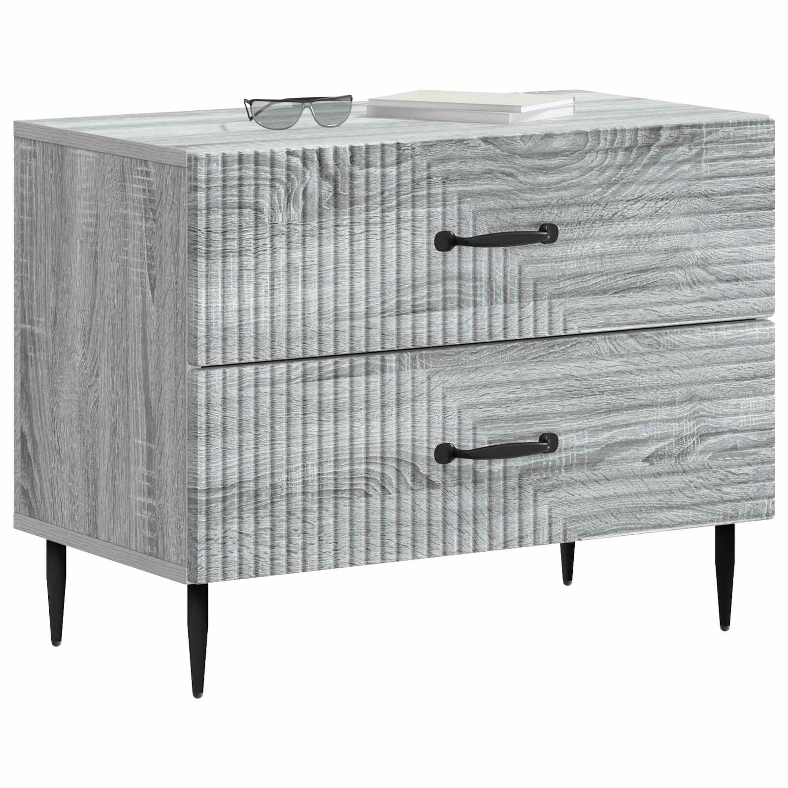 Armadio da Notte con cassetto Grigio Sonoma 62 x 34,5 x 47,5 cm