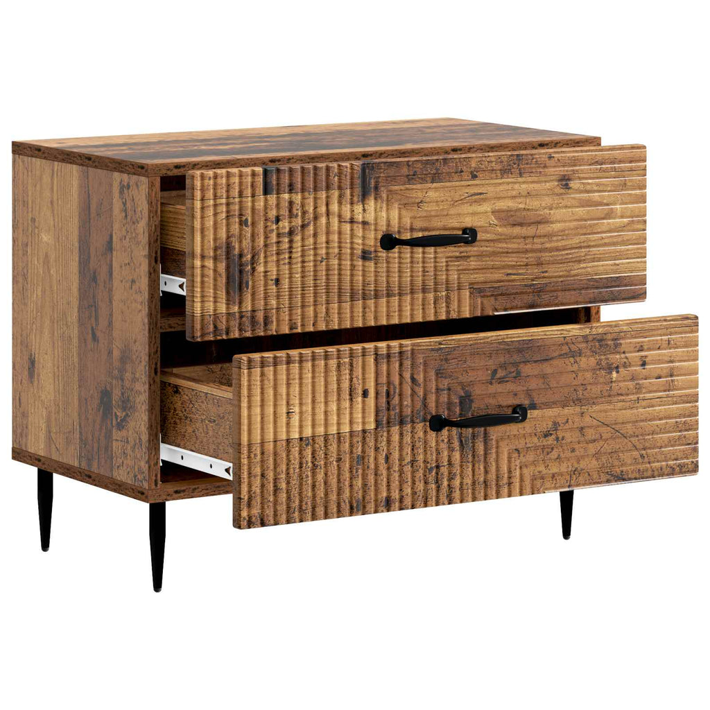 Armadio da Notte con cassetto Legno antico 62 x 34,5 x 47,5 cm