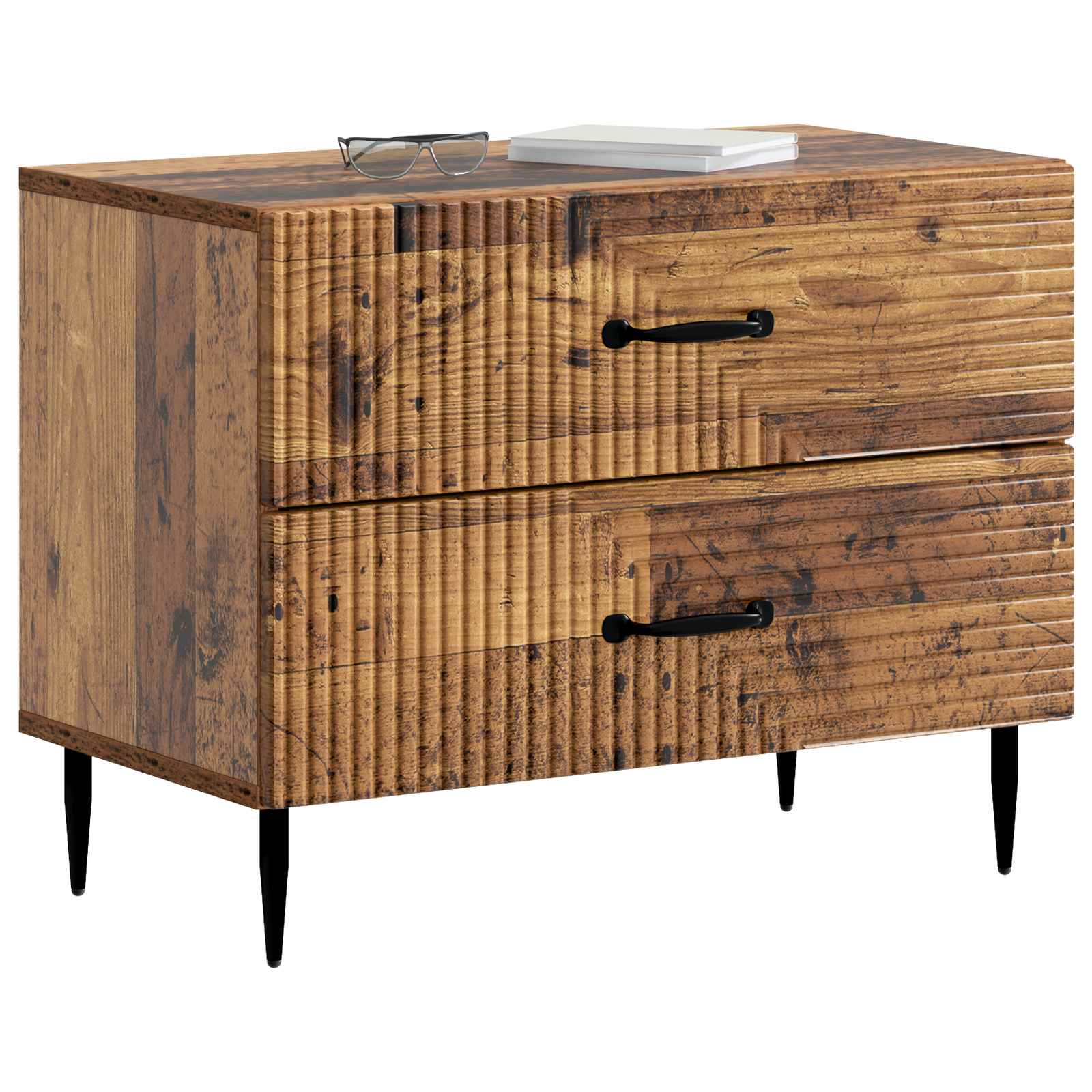 Armadio da Notte con cassetto Legno antico 62 x 34,5 x 47,5 cm