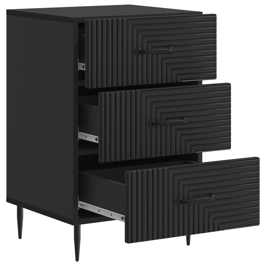 Armadio da Notte Nero 43 x 41 x 66,5 cm Legno ingegnerizzato