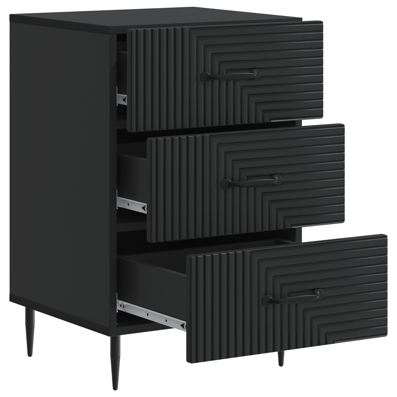Armadio da Notte Nero 43 x 41 x 66,5 cm Legno ingegnerizzato