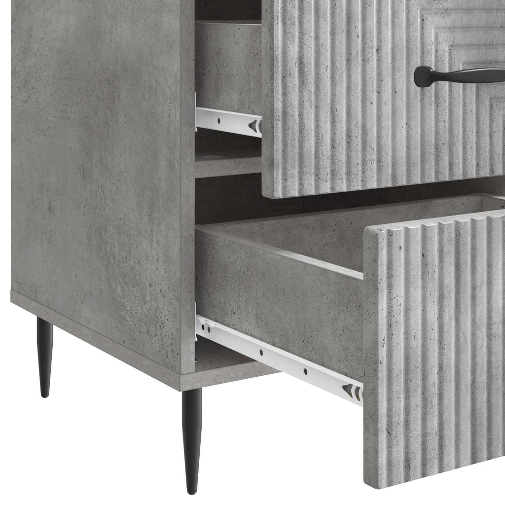 Armadio da Notte con cassetto Grigio Cemento 43 x 41 x 66,5 cm