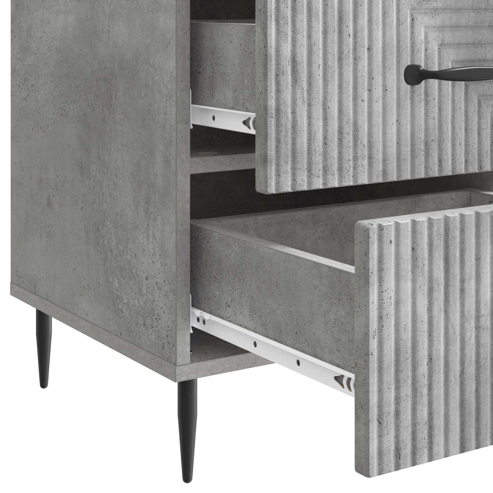 Armadio da Notte con cassetto Grigio Cemento 43 x 41 x 66,5 cm
