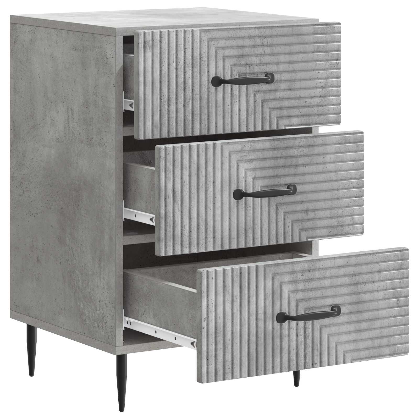 Armadio da Notte con cassetto Grigio Cemento 43 x 41 x 66,5 cm