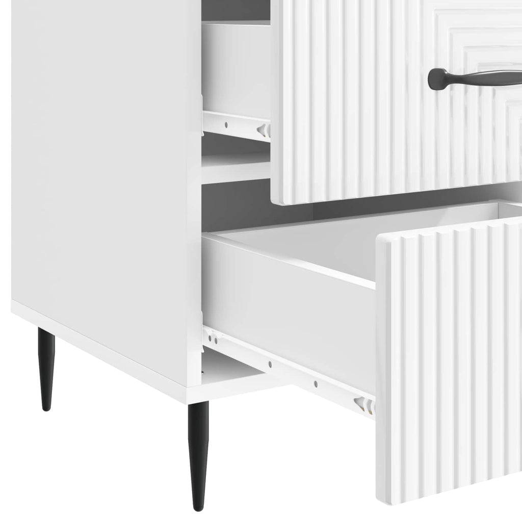 Armadio da Notte con cassetto Bianco Lucido 43 x 41 x 66,5 cm