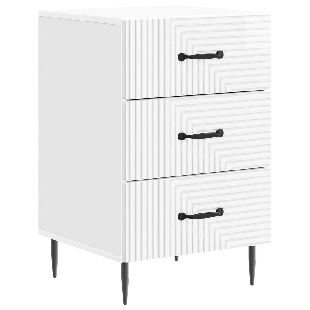 Armadio da Notte con cassetto Bianco Lucido 43 x 41 x 66,5 cm