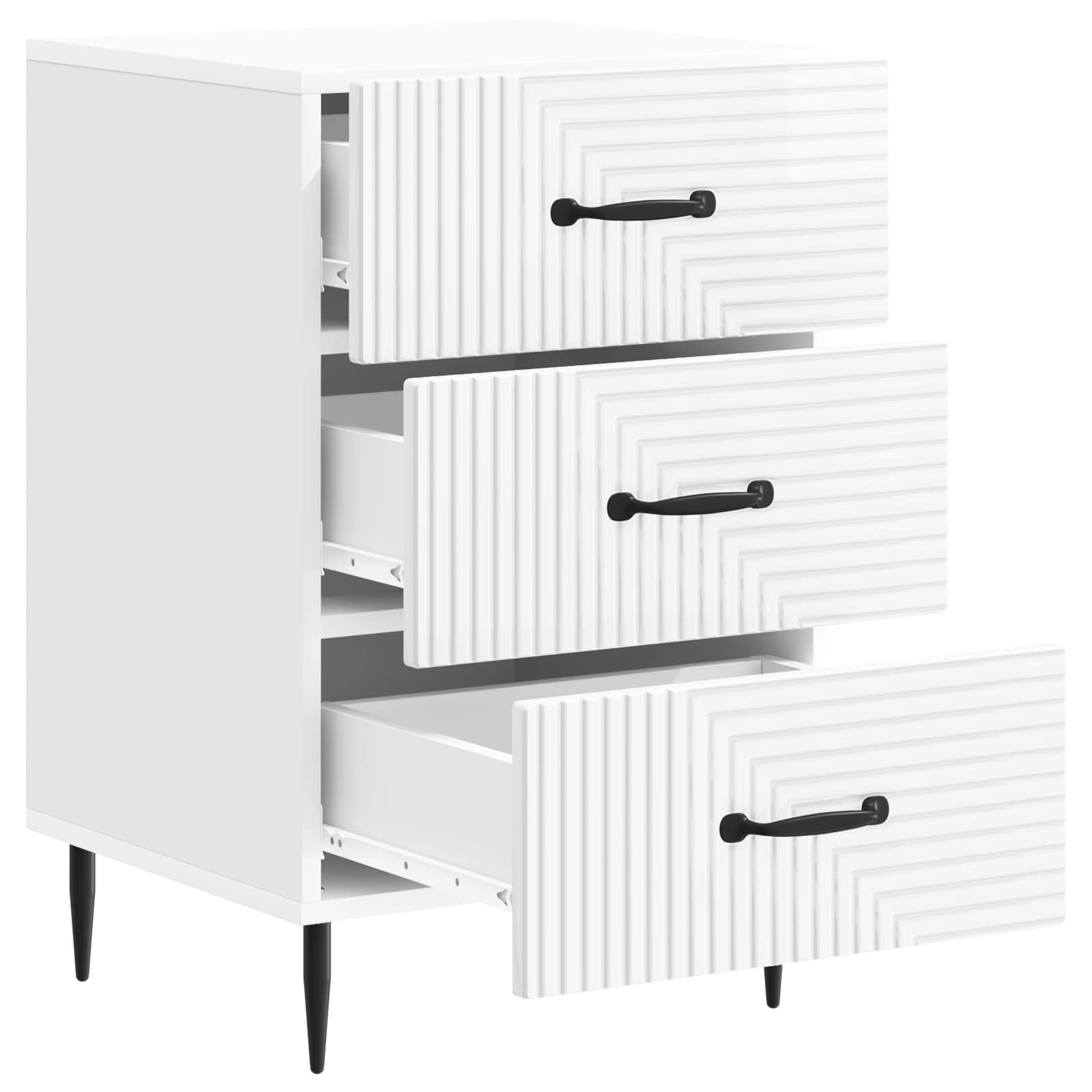 Armadio da Notte con cassetto Bianco Lucido 43 x 41 x 66,5 cm