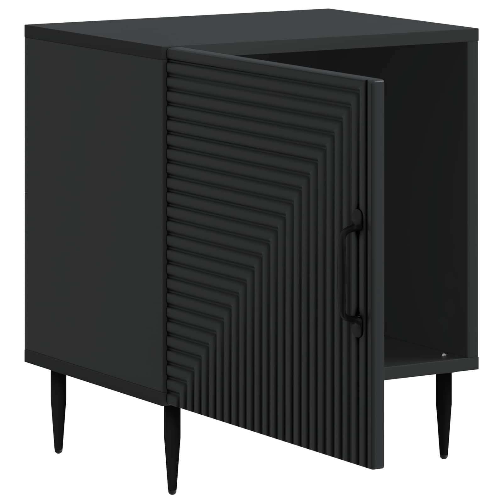 Armadio da Notte Nero 43 x 34,5 x 50 cm Legno ingegnerizzato