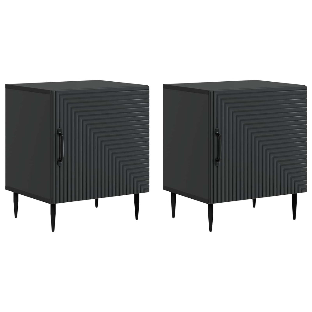 Armadio da Notte 2 pcs Nero 43 x 34,5 x 50 cm