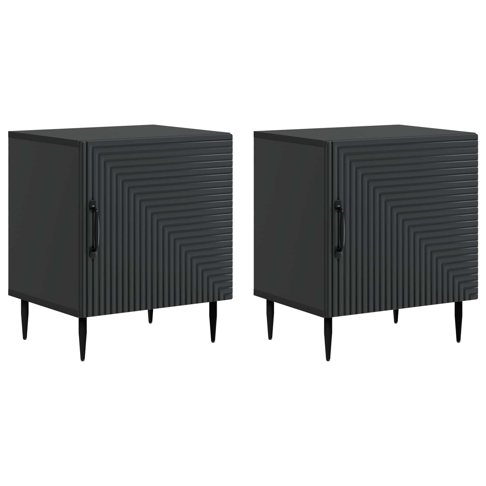 Armadio da Notte 2 pcs Nero 43 x 34,5 x 50 cm