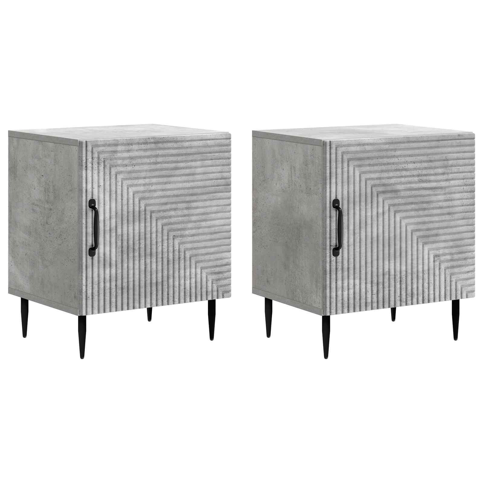 Armadio da Notte 2 pcs Grigio Cemento 43 x 34,5 x 50 cm