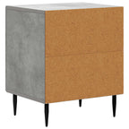 Armadio da Notte 2 pcs Grigio Cemento 43 x 34,5 x 50 cm