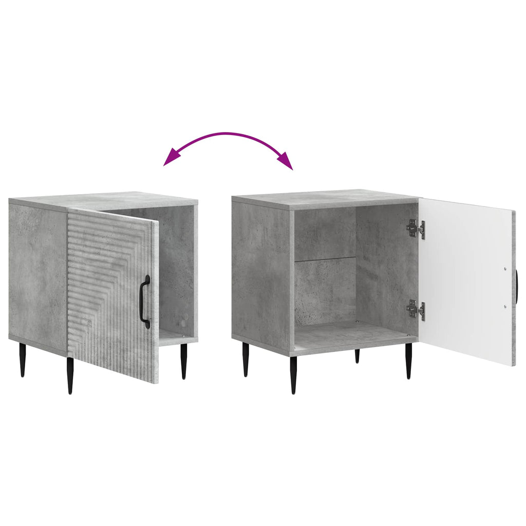 Armadio da Notte 2 pcs Grigio Cemento 43 x 34,5 x 50 cm