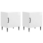 Armadio da Notte 2 pcs Bianco Lucido 43 x 34,5 x 50 cm