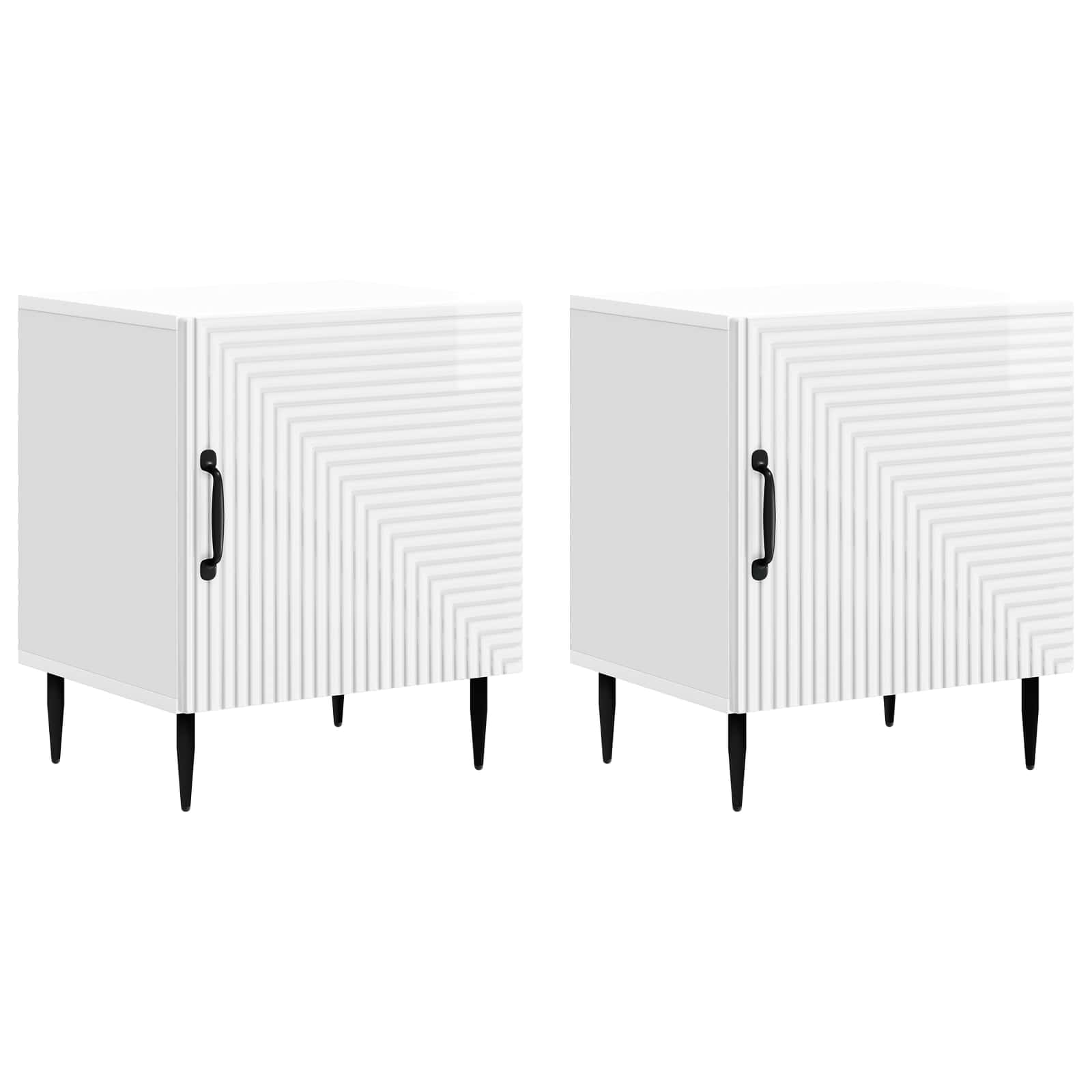 Armadio da Notte 2 pcs Bianco Lucido 43 x 34,5 x 50 cm