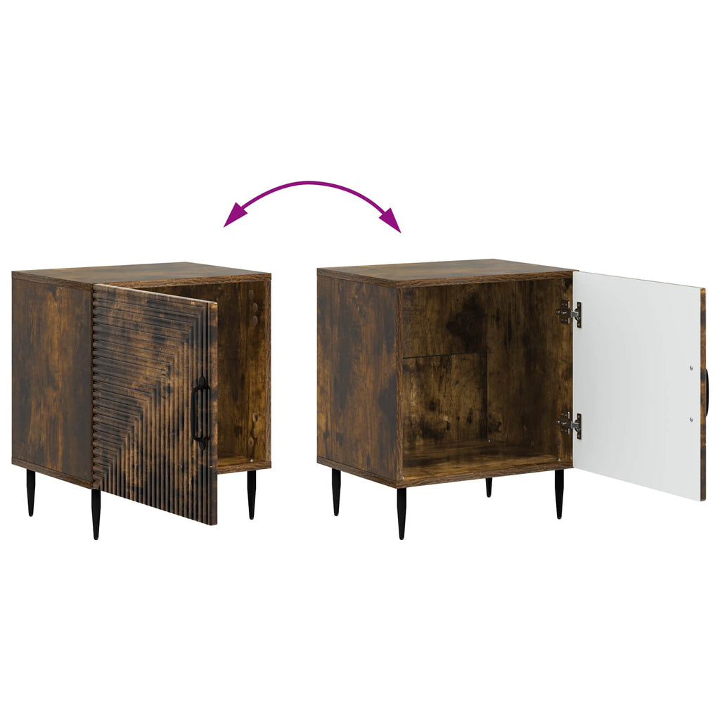 Armadio da Notte 2 pcs Rovere Fumo 43 x 34,5 x 50 cm