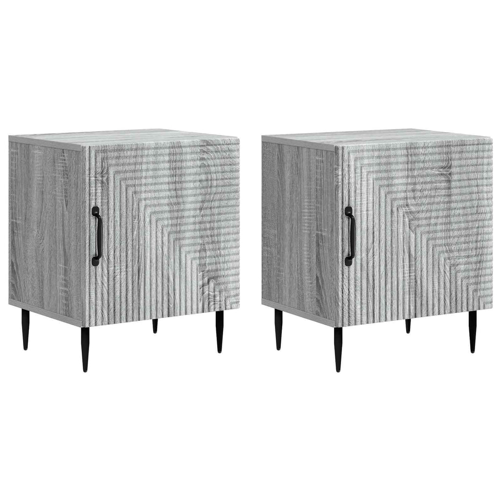Armadio da Notte 2 pcs Grigio Sonoma 43 x 34,5 x 50 cm