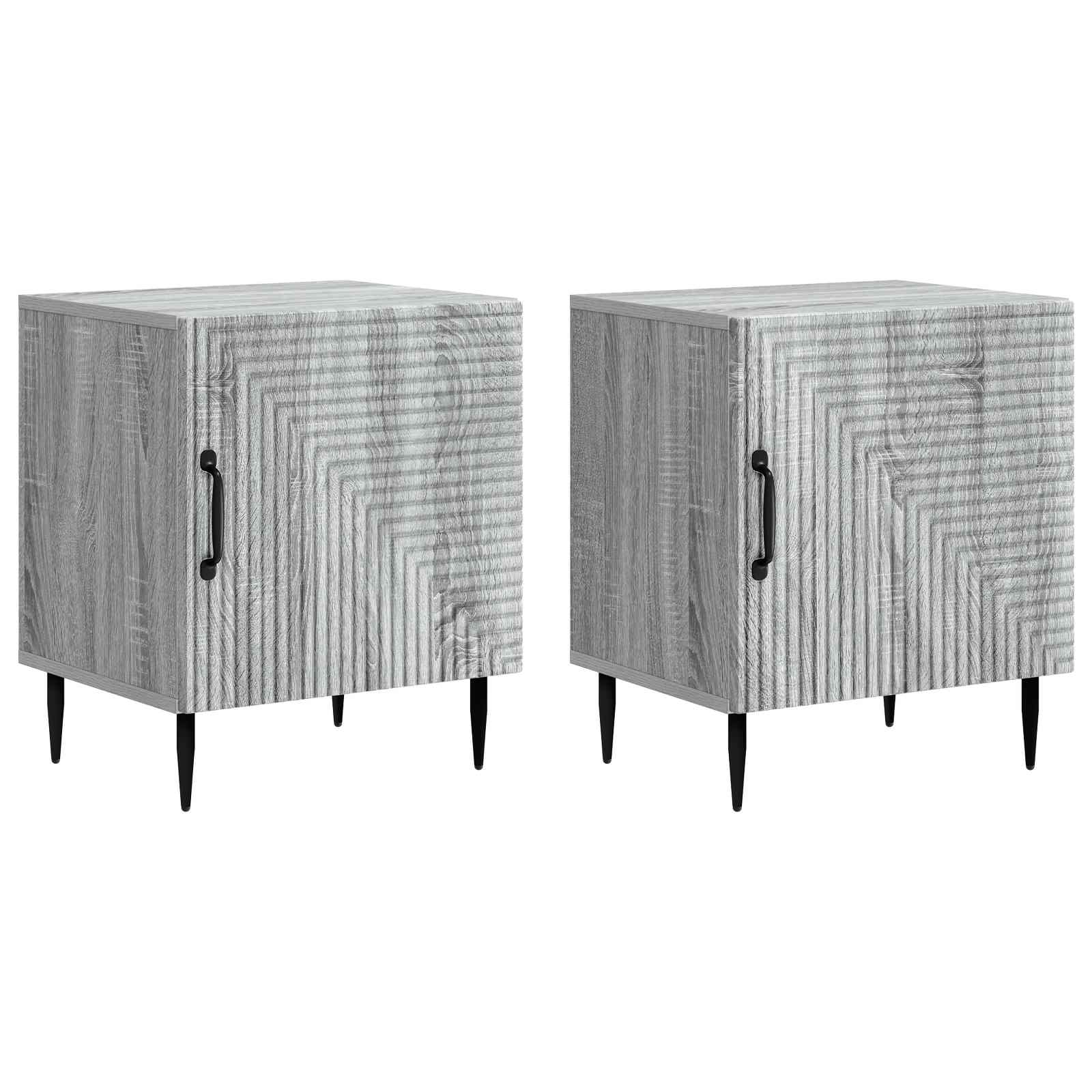 Armadio da Notte 2 pcs Grigio Sonoma 43 x 34,5 x 50 cm