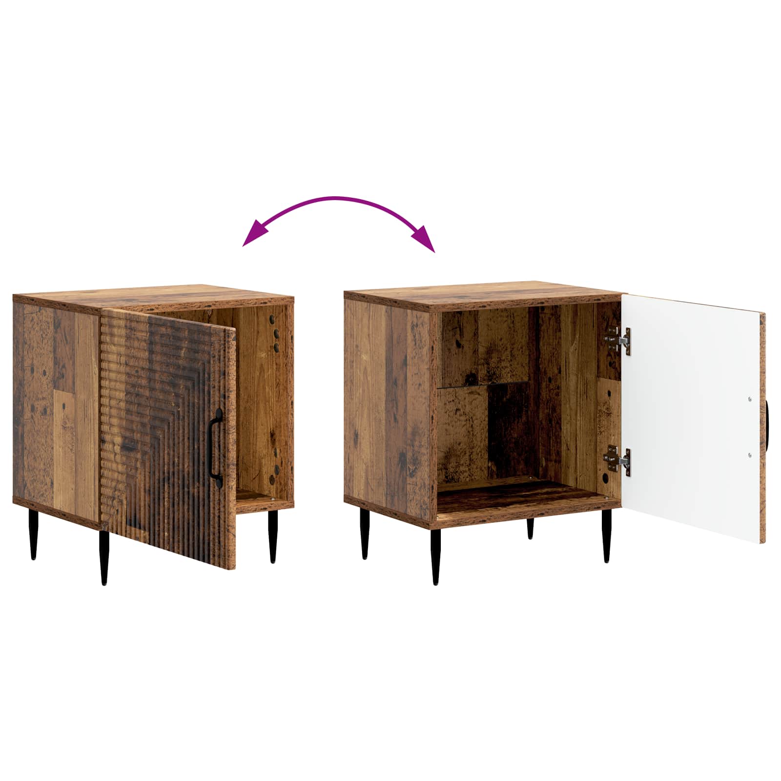 Armadio da Notte 2 pcs Legno antico 43 x 34,5 x 50 cm