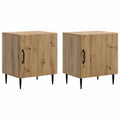 Armadio da Notte 2 pcs Rovere Artigianale 43 x 34,5 x 50 cm
