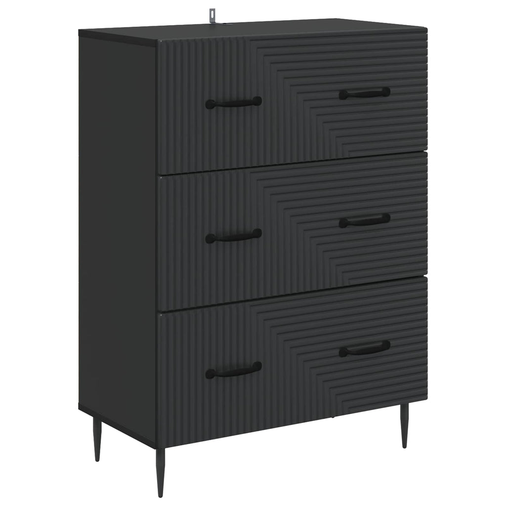 Mobile con Cassetti Nero 66 x 34,5 x 89,5 cm