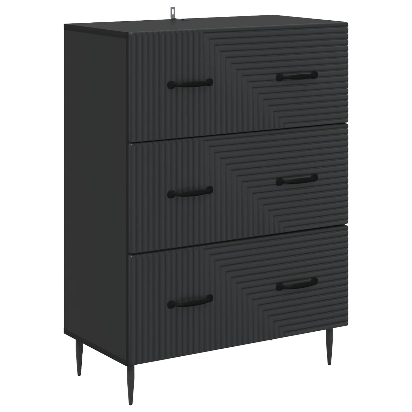 Mobile con Cassetti Nero 66 x 34,5 x 89,5 cm