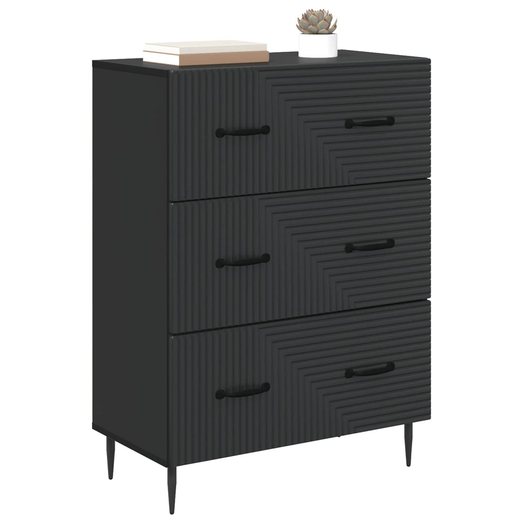 Mobile con Cassetti Nero 66 x 34,5 x 89,5 cm