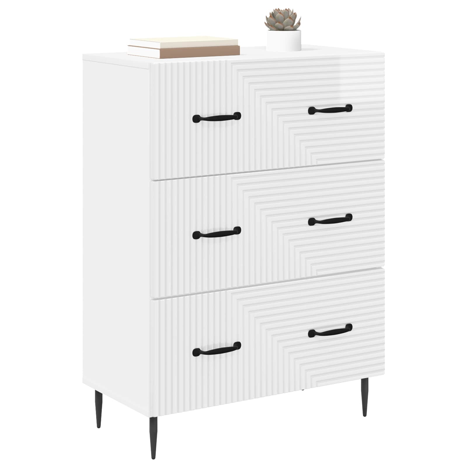Mobile con Cassetti Bianco Lucido 66 x 34,5 x 89,5 cm