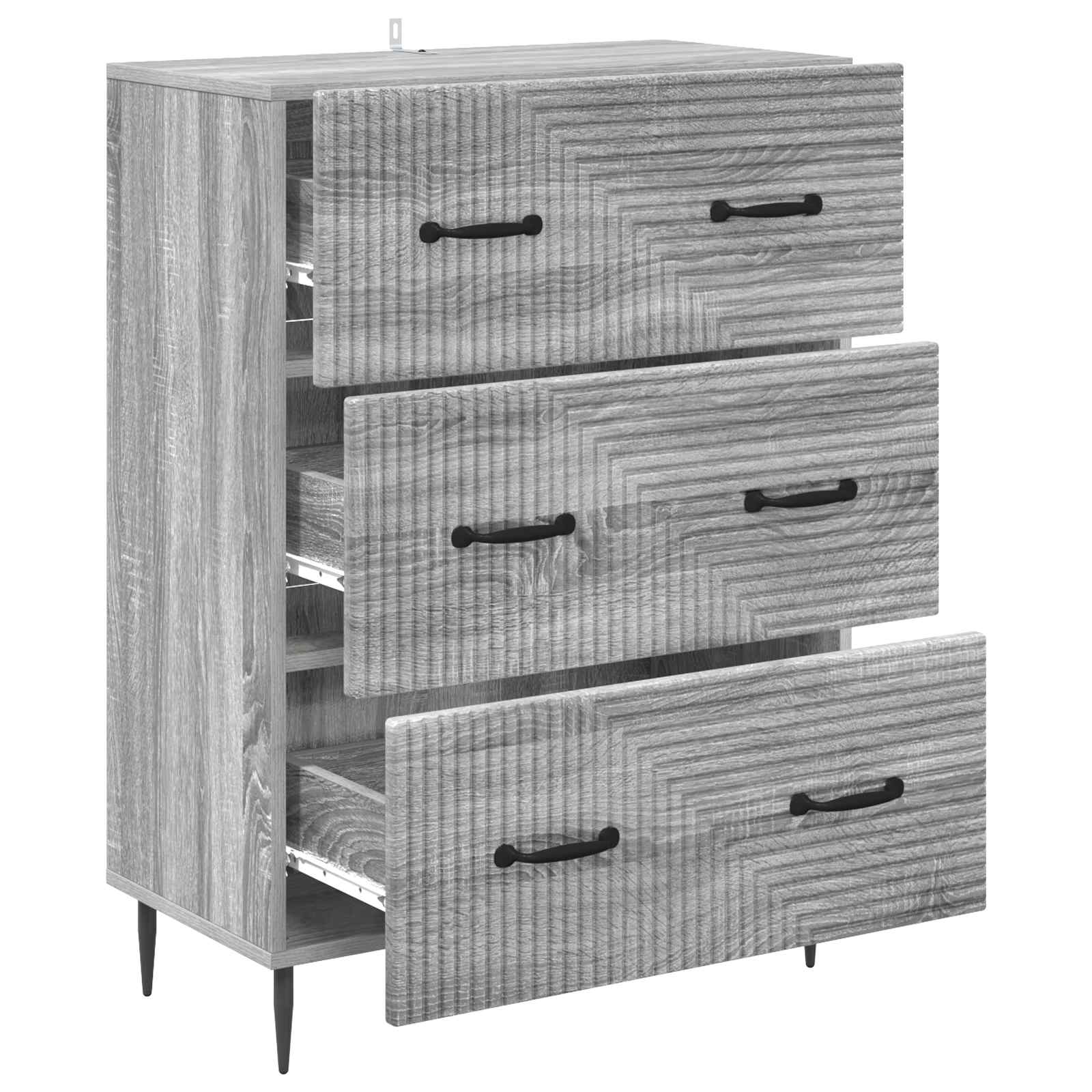 Mobile con Cassetti Sonoma grigio 66 x 34,5 x 89,5 cm