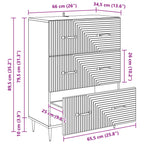 Mobile con Cassetti Legno antico 66 x 34,5 x 89,5 cm