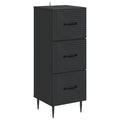 Mobile con Cassetti Nero 33 x 34,5 x 89,5 cm