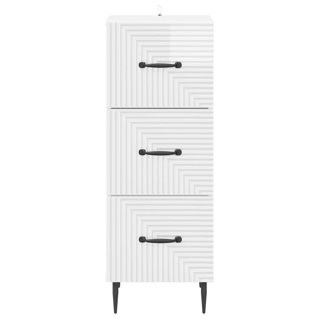 Mobile con Cassetti Bianco Lucido 33 x 34,5 x 89,5 cm
