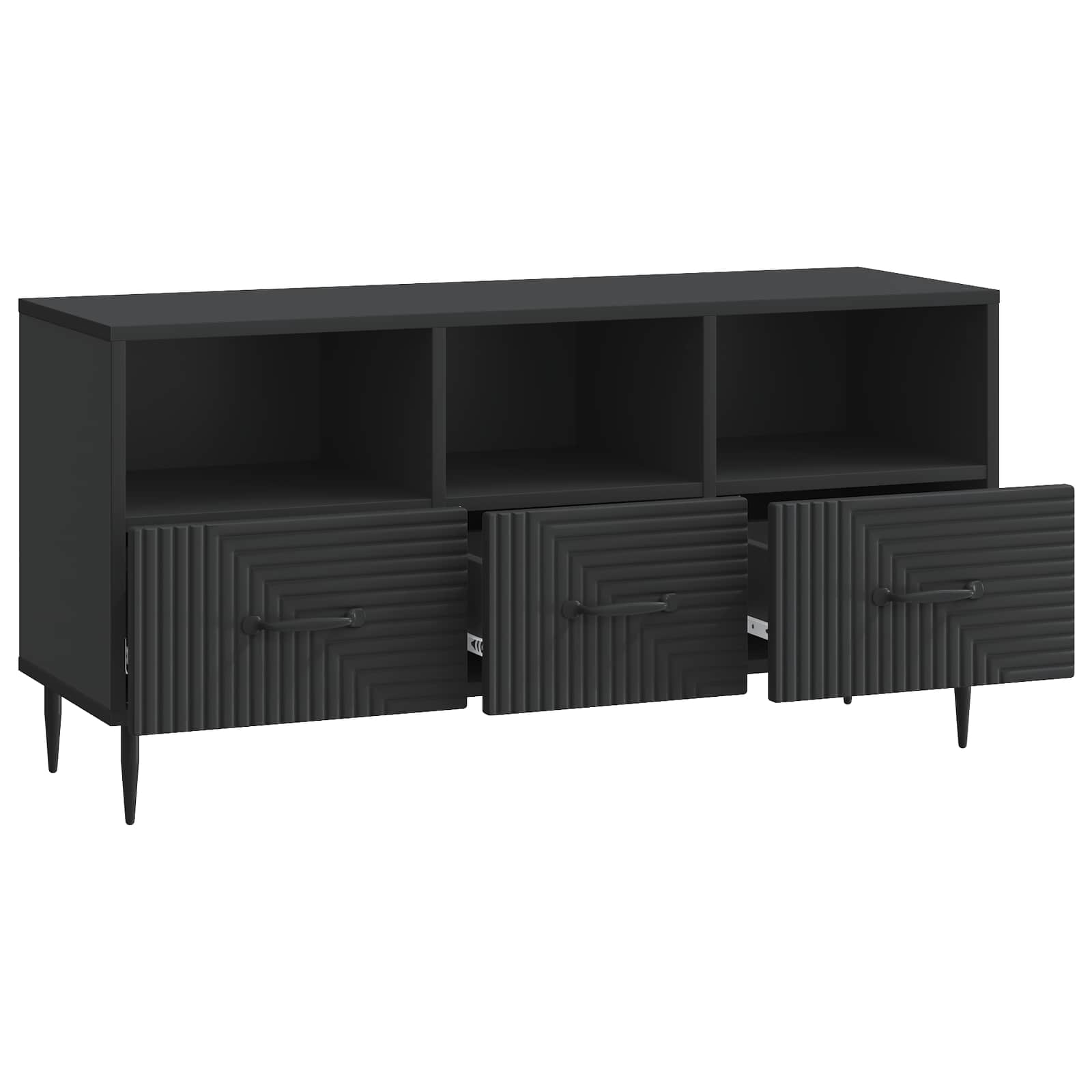 Mobile TV Nero 102 x 34,5 x 50 cm Legno ingegnerizzato