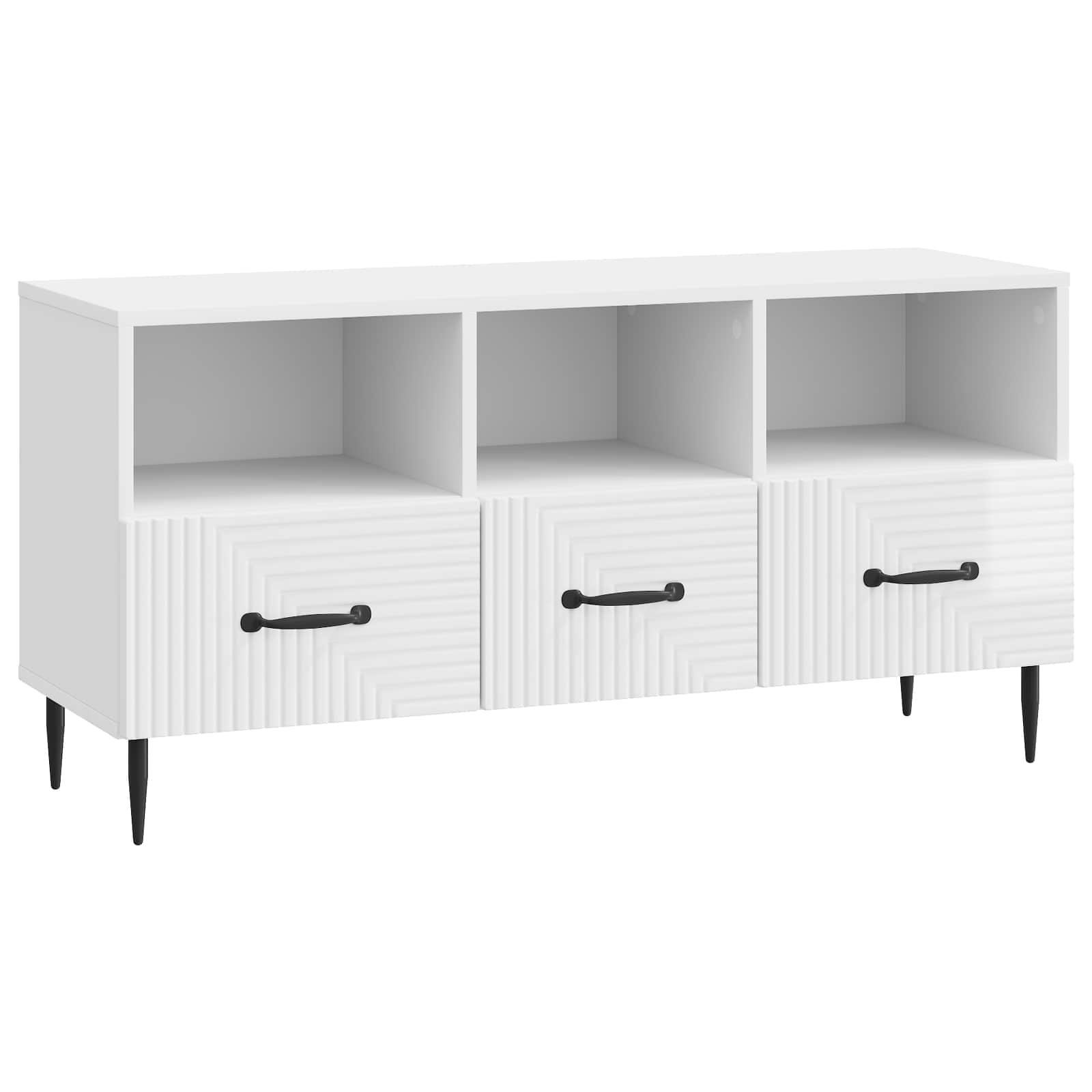 Mobile TV Bianco Lucido 102 x 34,5 x 50 cm Legno ingegnerizzato