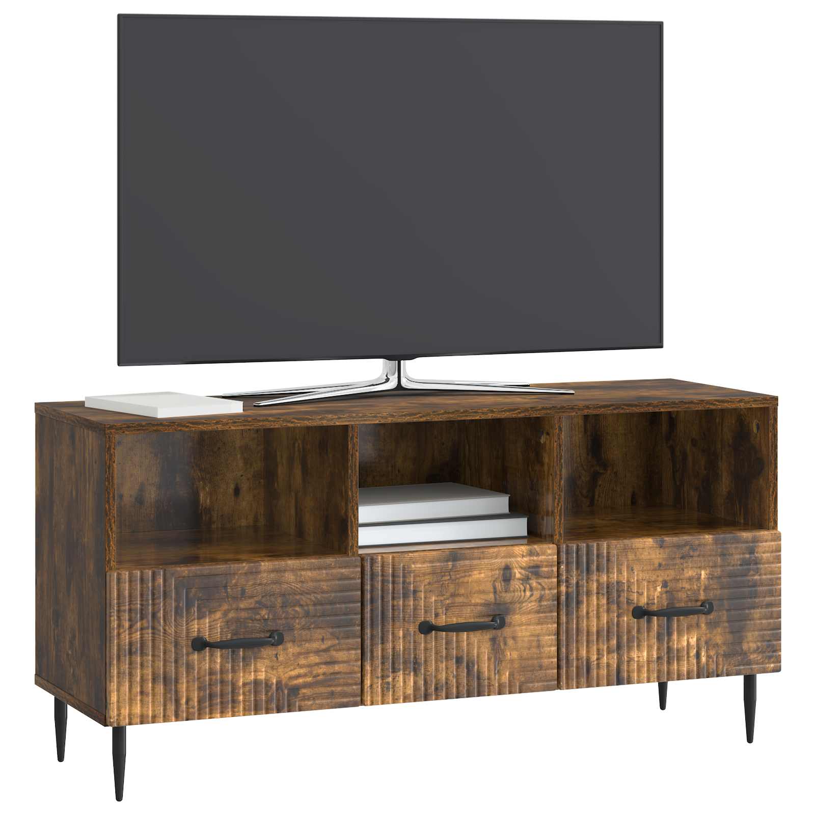 Mobile TV Rovere Fumo 102 x 34,5 x 50 cm Legno ingegnerizzato