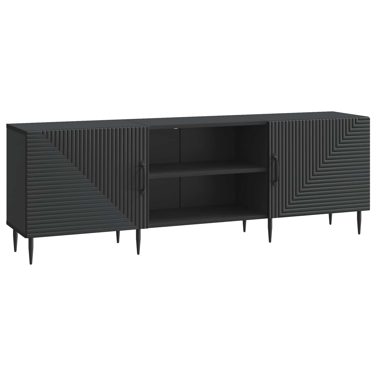 Mobile TV Nero 150 x 31 x 50 cm Legno ingegnerizzato
