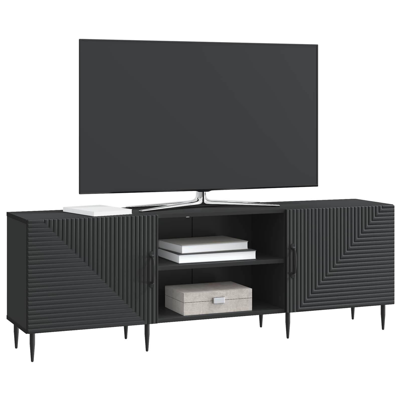 Mobile TV Nero 150 x 31 x 50 cm Legno ingegnerizzato
