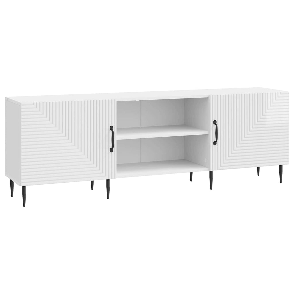 Mobile TV Bianco Lucido 150 x 31 x 50 cm Legno ingegnerizzato