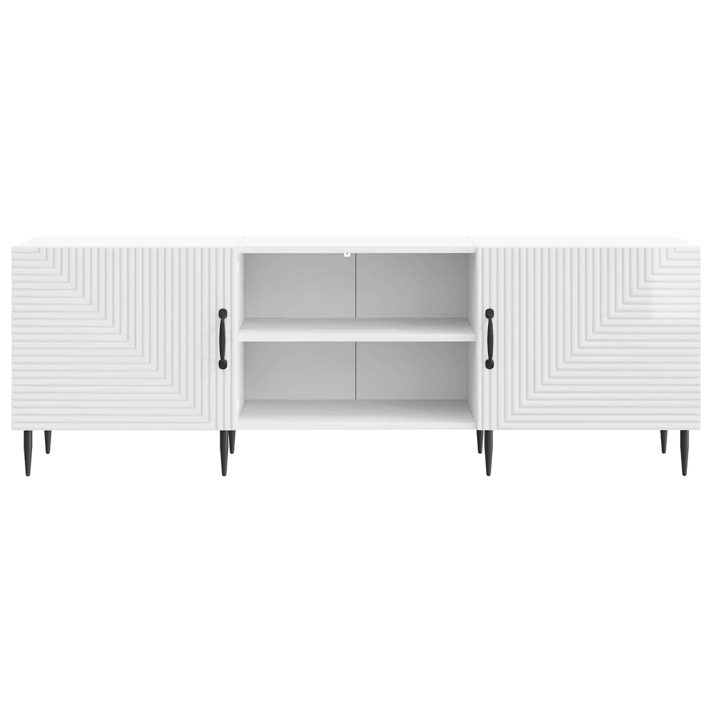 Mobile TV Bianco Lucido 150 x 31 x 50 cm Legno ingegnerizzato