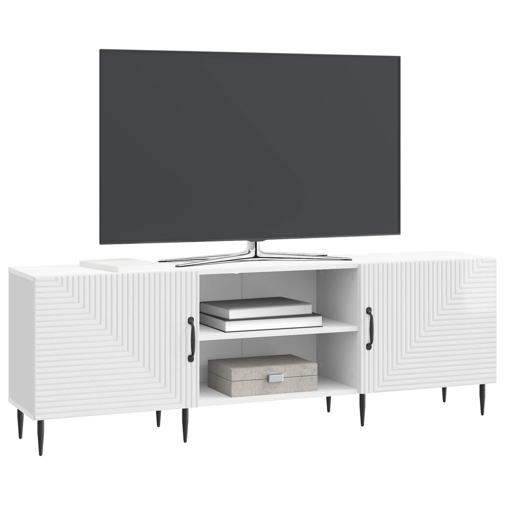 Mobile TV Bianco Lucido 150 x 31 x 50 cm Legno ingegnerizzato