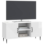 Mobile TV Bianco Lucido 102 x 34,5 x 50 cm Legno ingegnerizzato