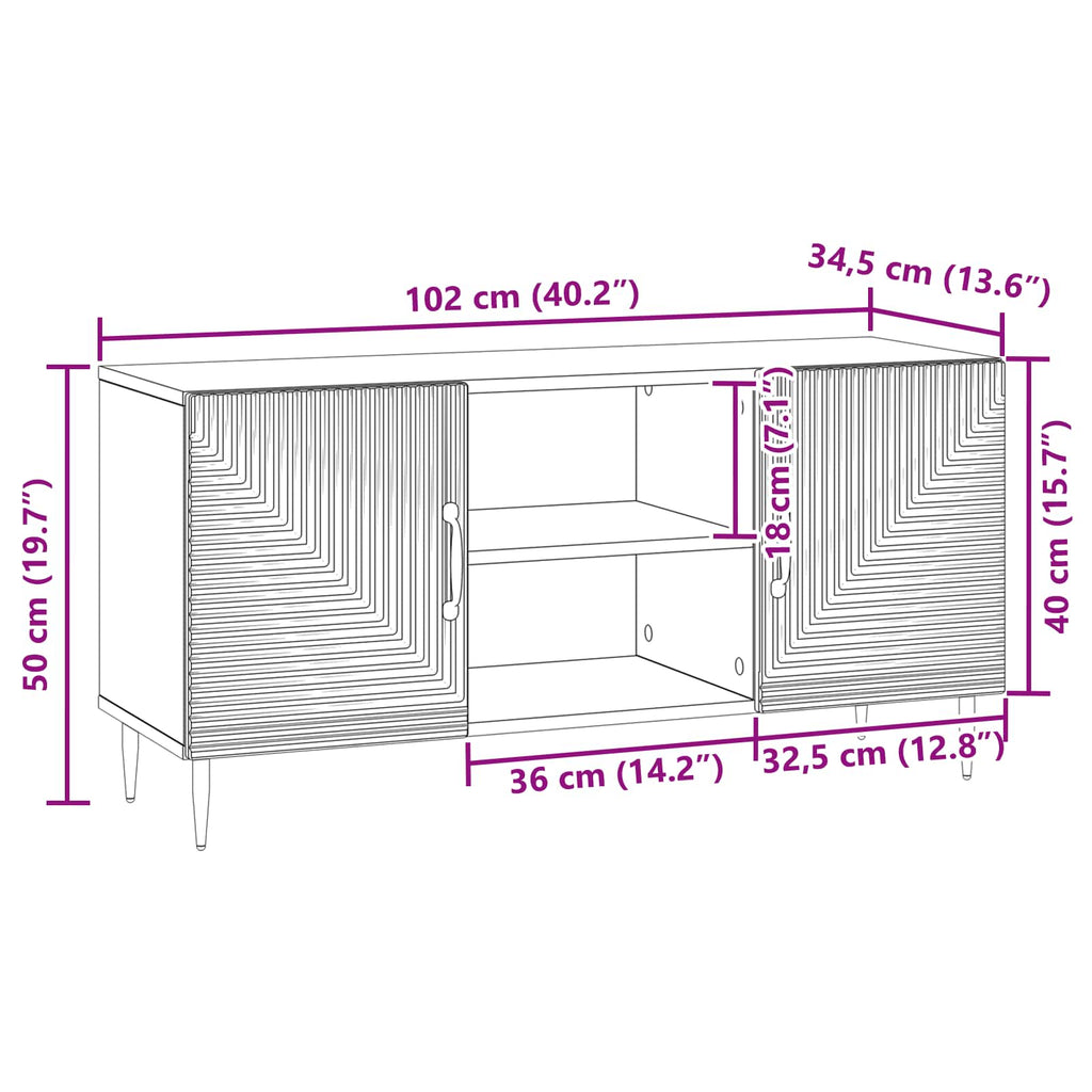 Mobile TV Rovere Artigianale 102 x 34,5 x 50 cm