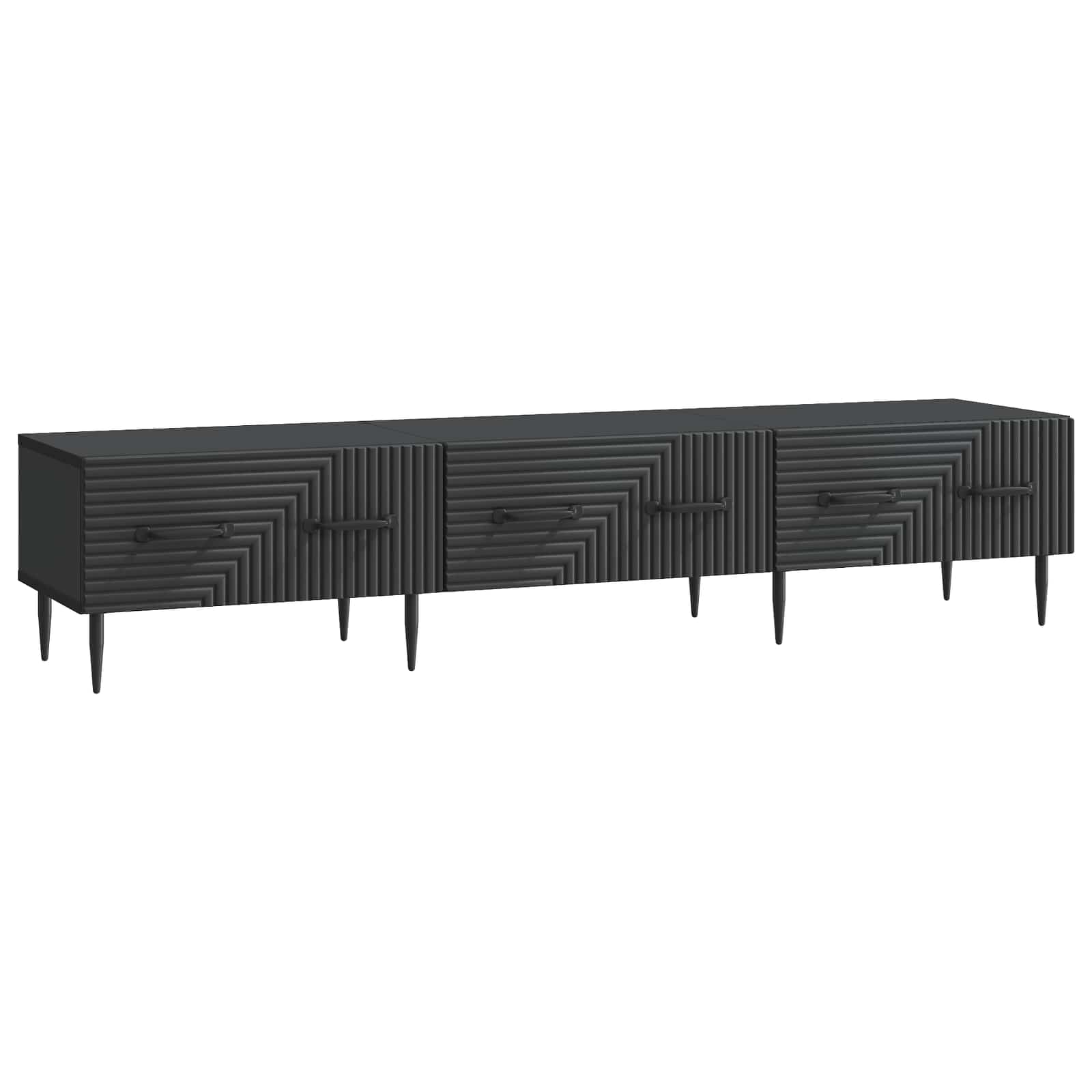 Mobile TV Nero 147 x 34,5 x 30 cm Legno ingegnerizzato