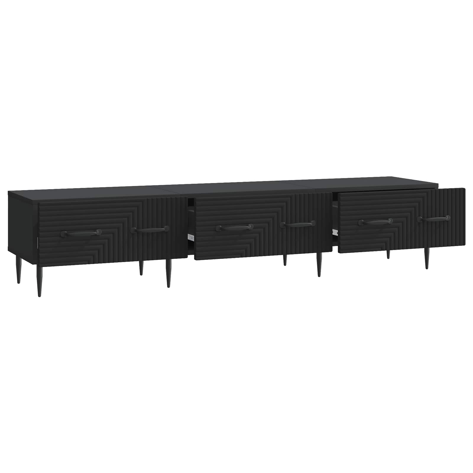 Mobile TV Nero 147 x 34,5 x 30 cm Legno ingegnerizzato