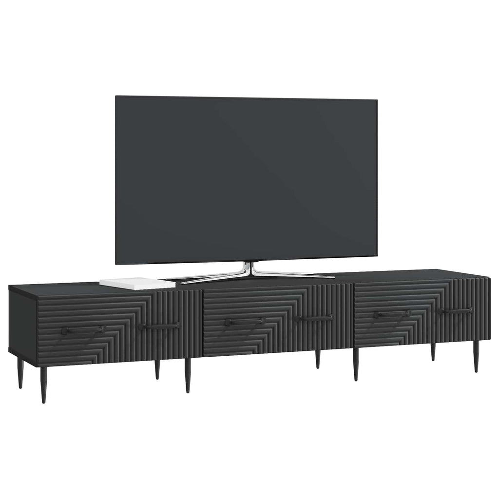 Mobile TV Nero 147 x 34,5 x 30 cm Legno ingegnerizzato