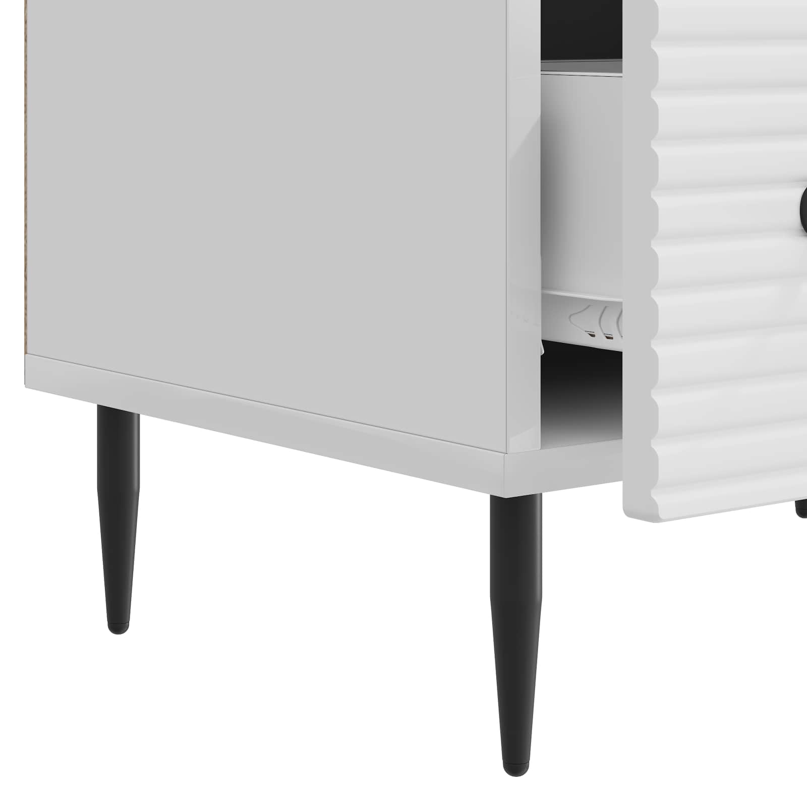 Mobile TV Bianco Lucido 147 x 34,5 x 30 cm Legno ingegnerizzato
